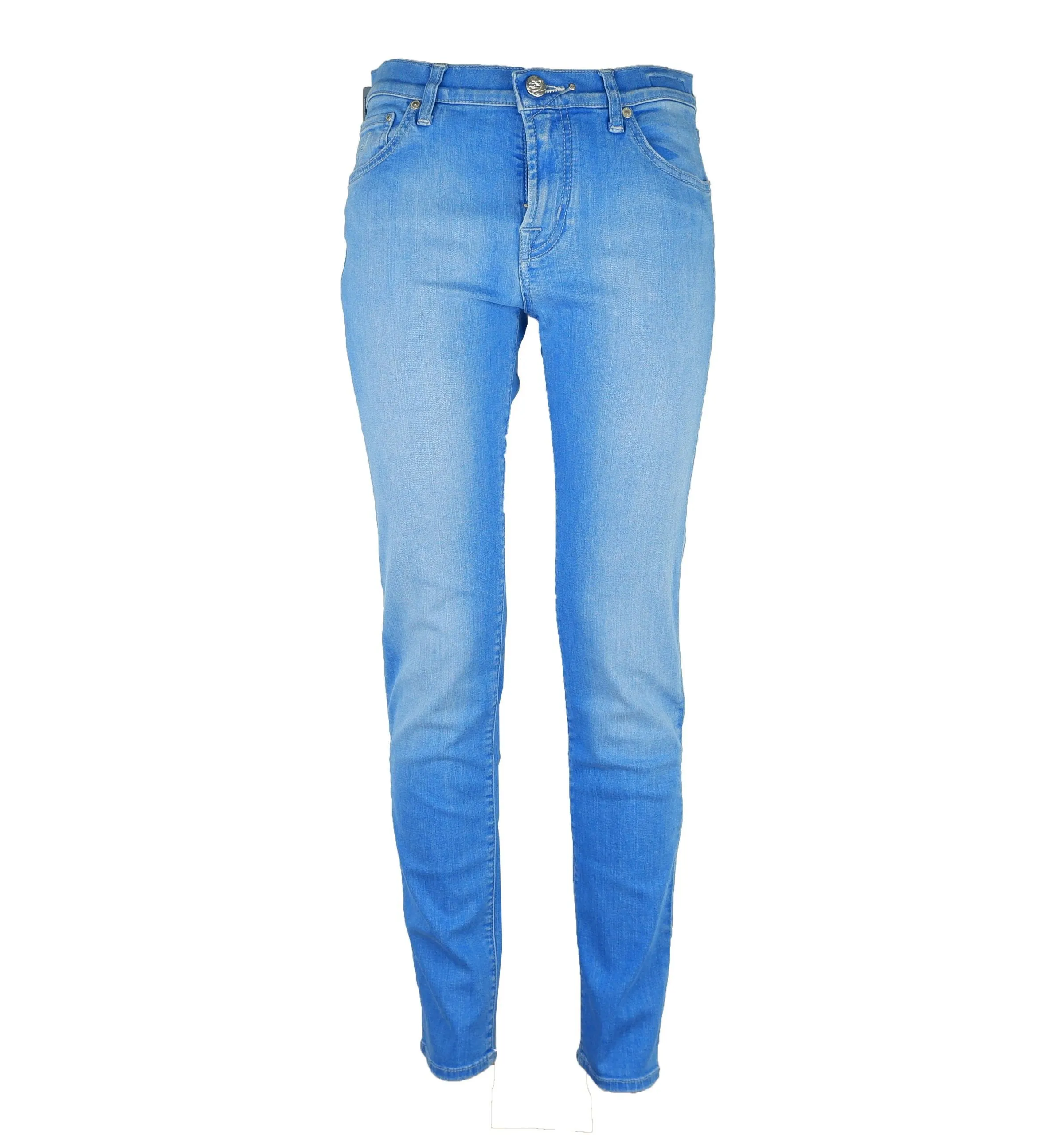 Elegant Light Blue Elasticized Denim sold by Louxly