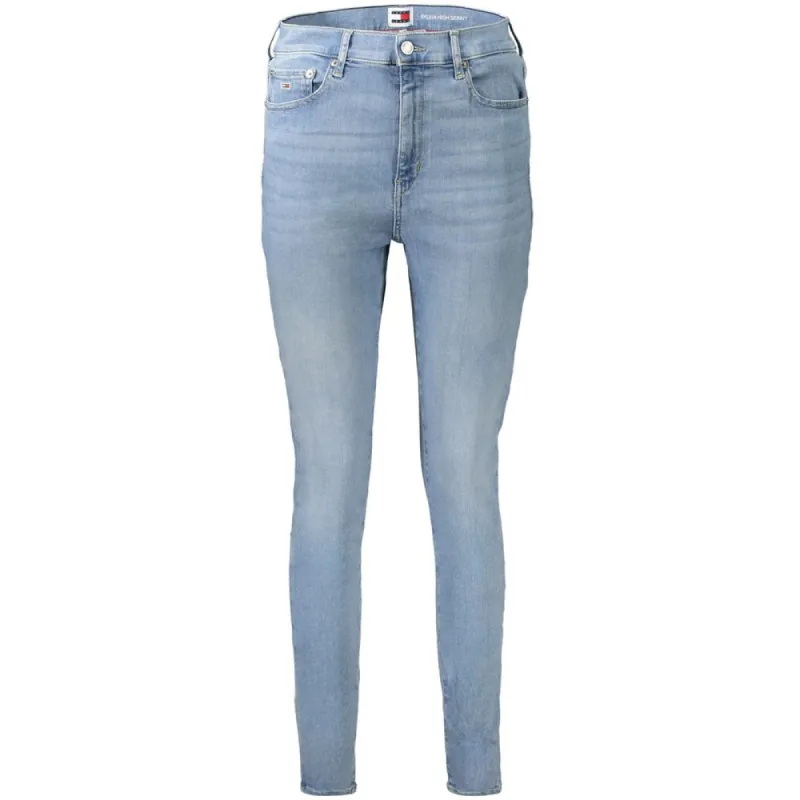 Light Blue Cotton Women Skinny Jean sold by Louxly