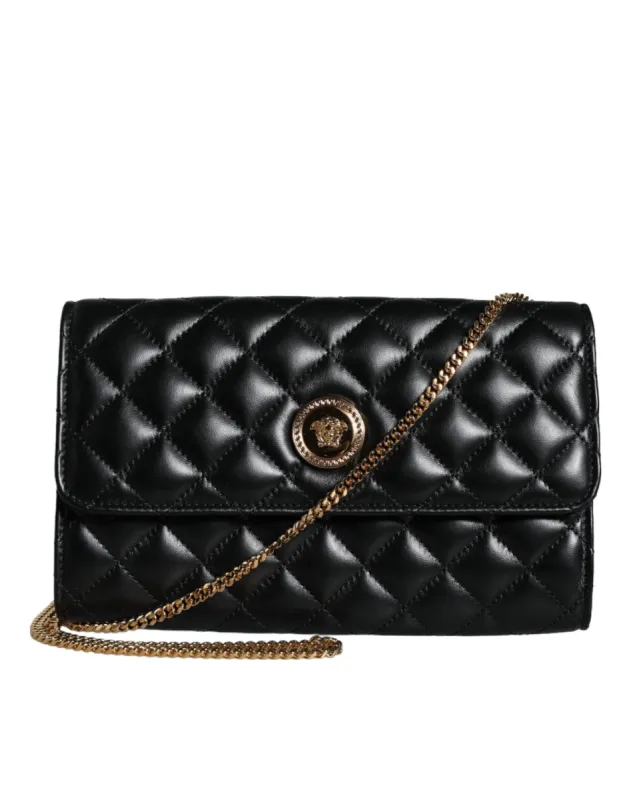 Black Quilted Nappa Leather Crossbody Shoulder Bag sold by Louxly