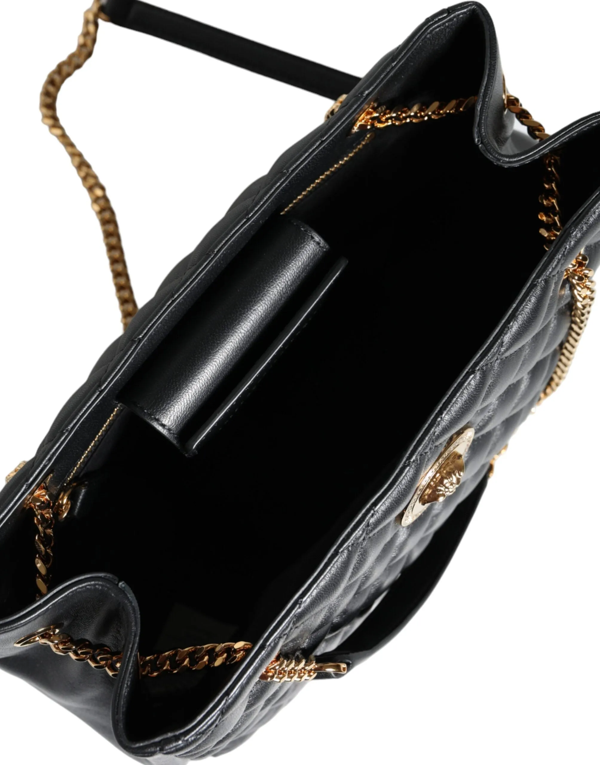 Black Quilted Nappa Leather Shoulder Chain Strap Bag sold by Louxly product image thumbnail 5