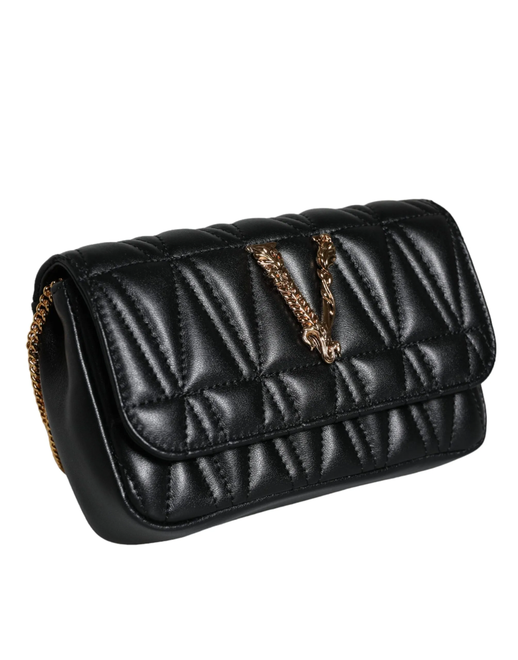 Black Mini Nappa Leather Crossbody Shoulder Bag sold by Louxly product image thumbnail 3