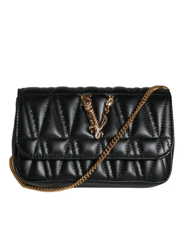 Black Mini Nappa Leather Crossbody Shoulder Bag sold by Louxly