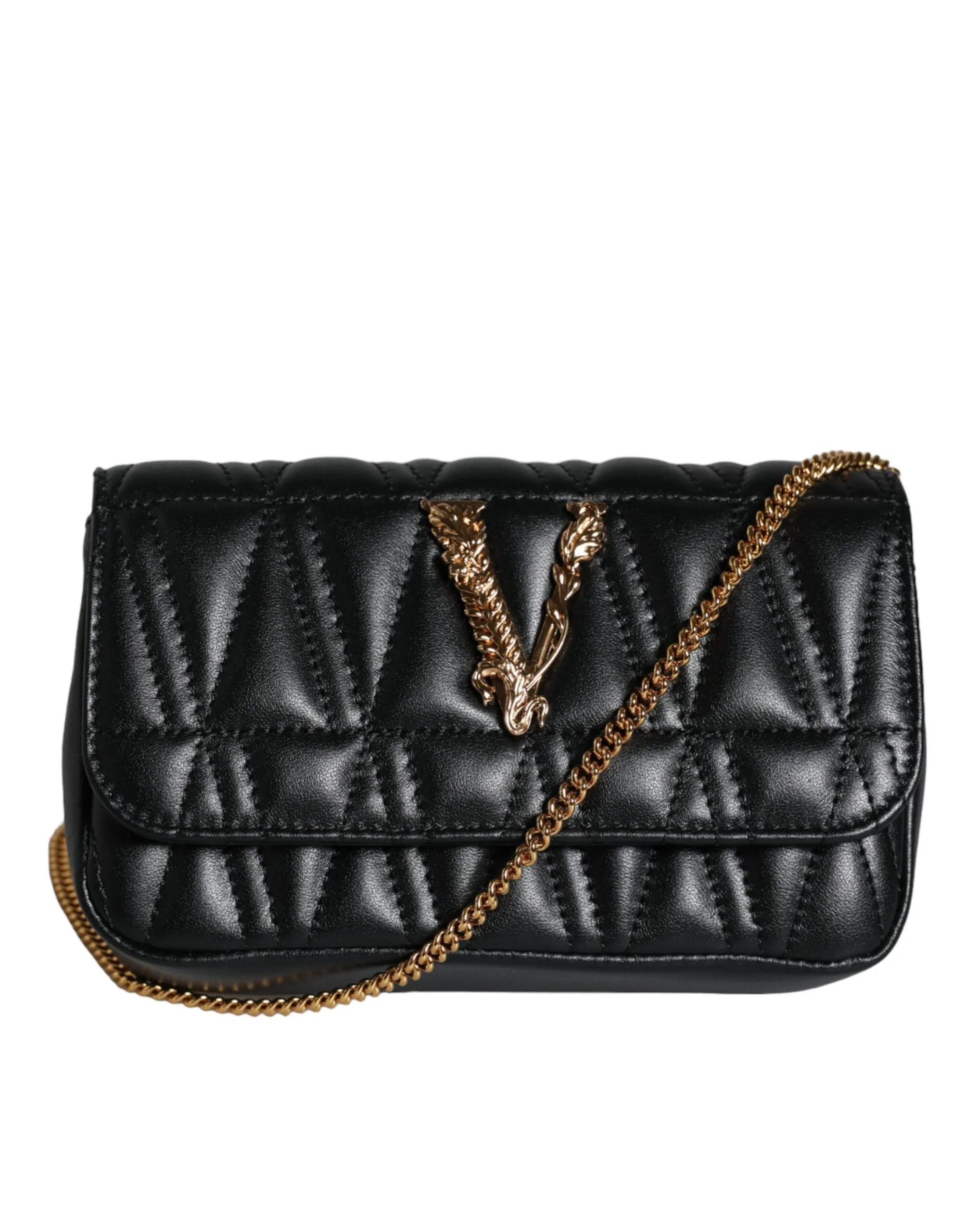 Black Mini Nappa Leather Crossbody Shoulder Bag sold by Louxly