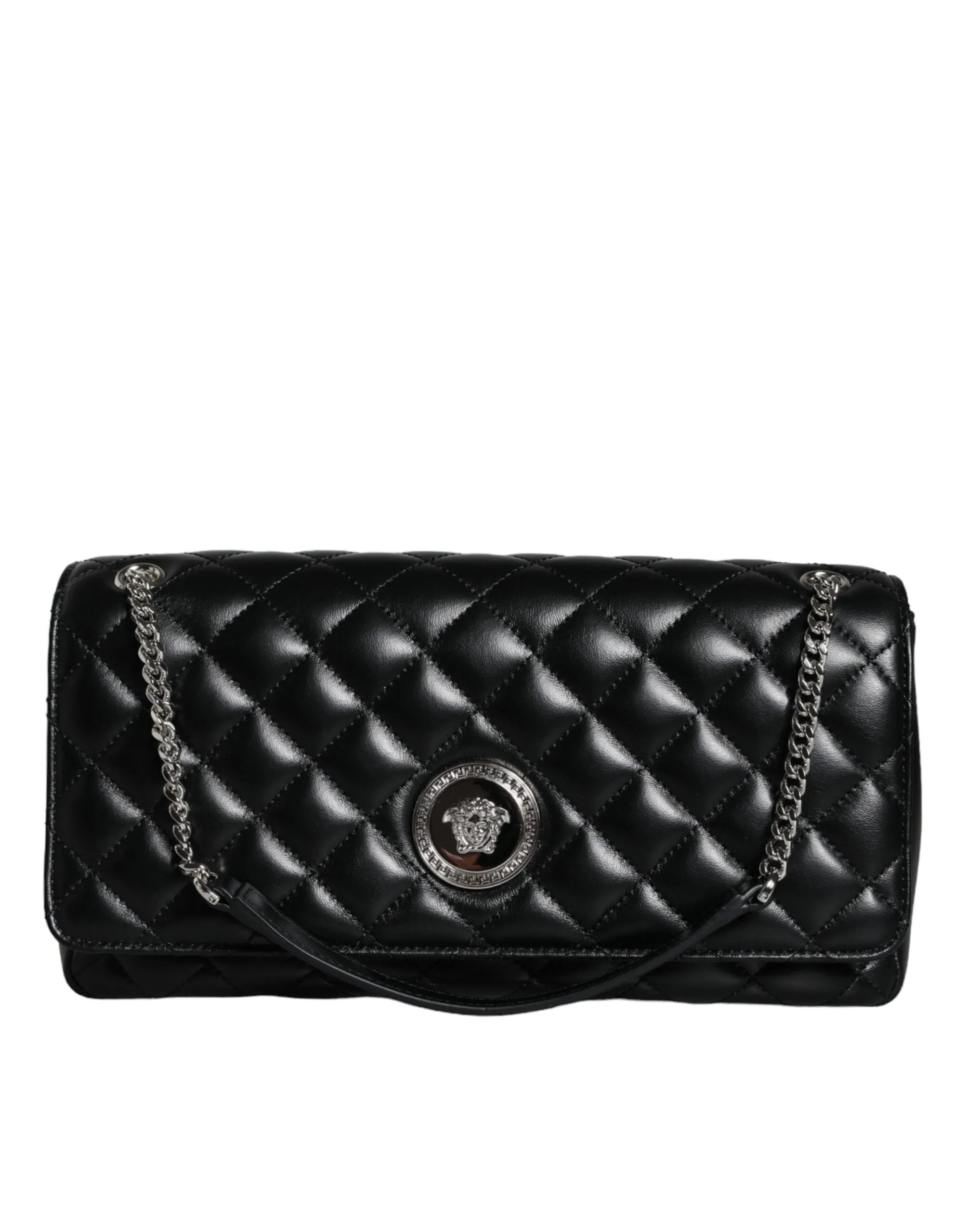 Black Quilted Lambskin Leather Crossbody Shoulder Bag sold by Louxly product image thumbnail 4