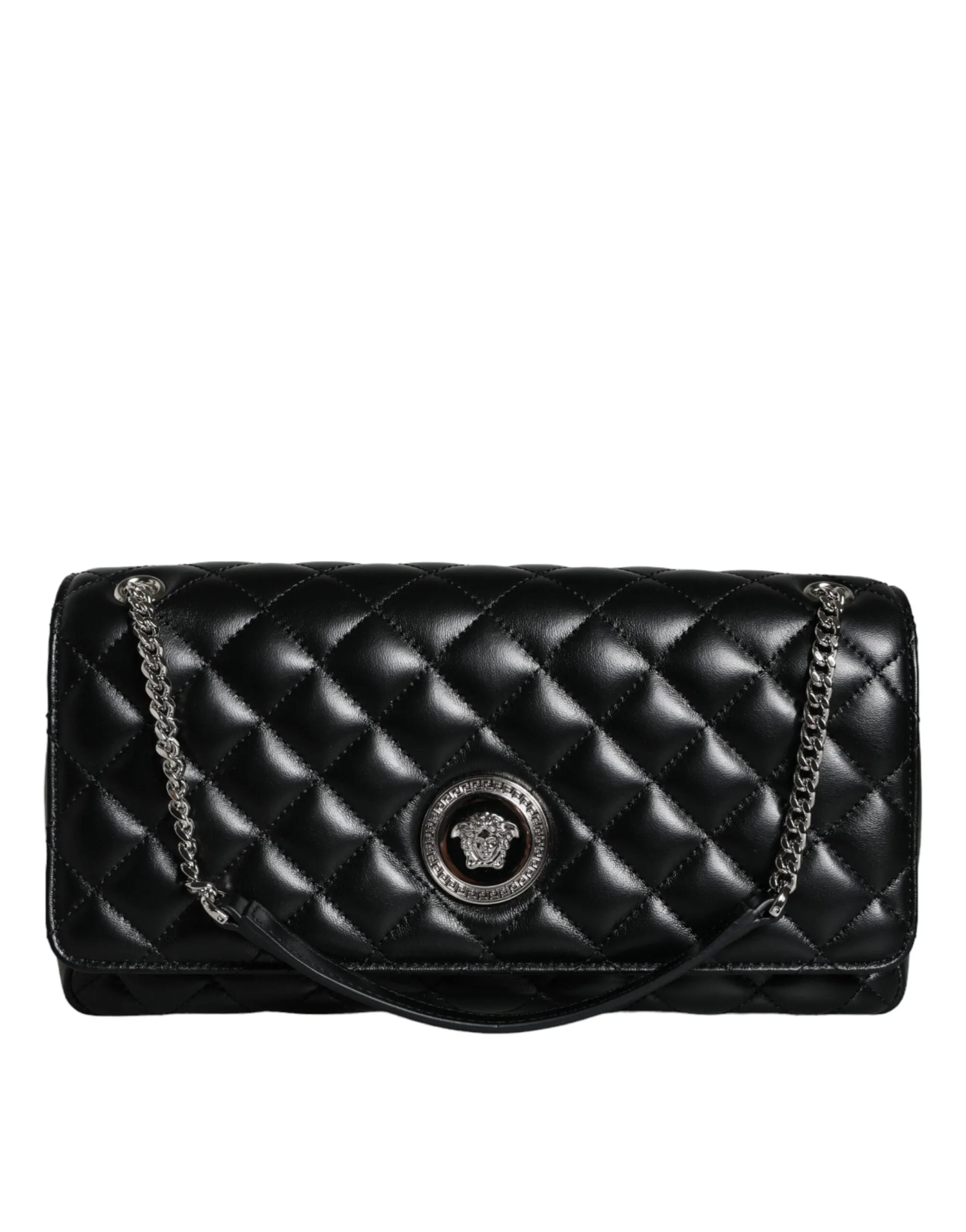 Black Quilted Lambskin Leather Crossbody Shoulder Bag sold by Louxly
