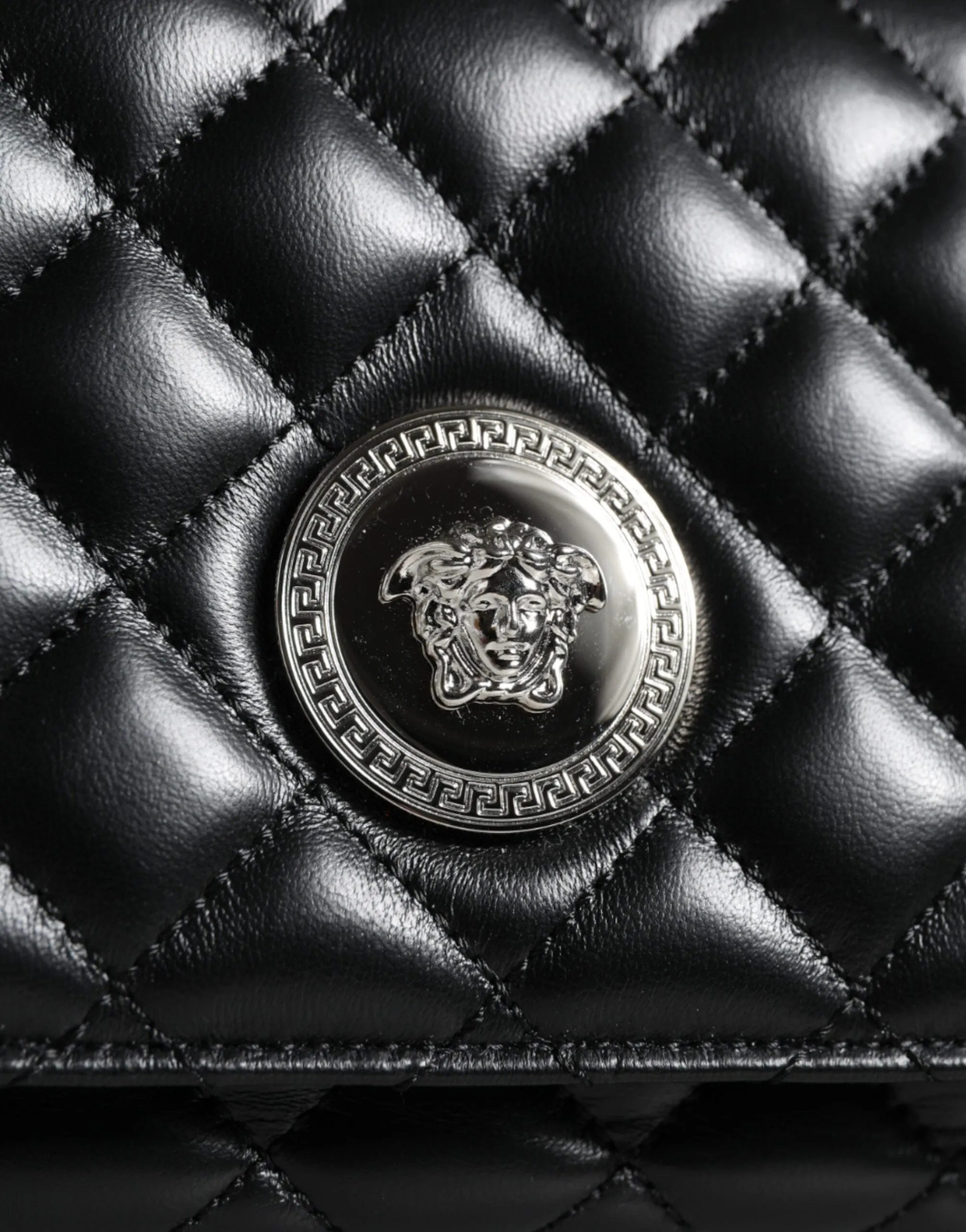 Black Quilted Lambskin Leather Crossbody Shoulder Bag sold by Louxly product image thumbnail 5