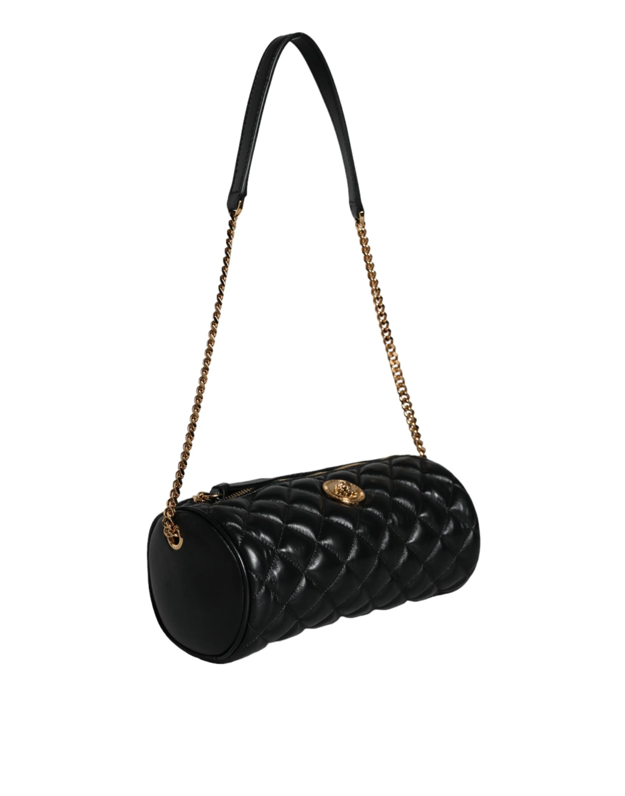 Black Mini Quilted Lambskin Leather Crossbody Sling Bag sold by Louxly product image thumbnail 2
