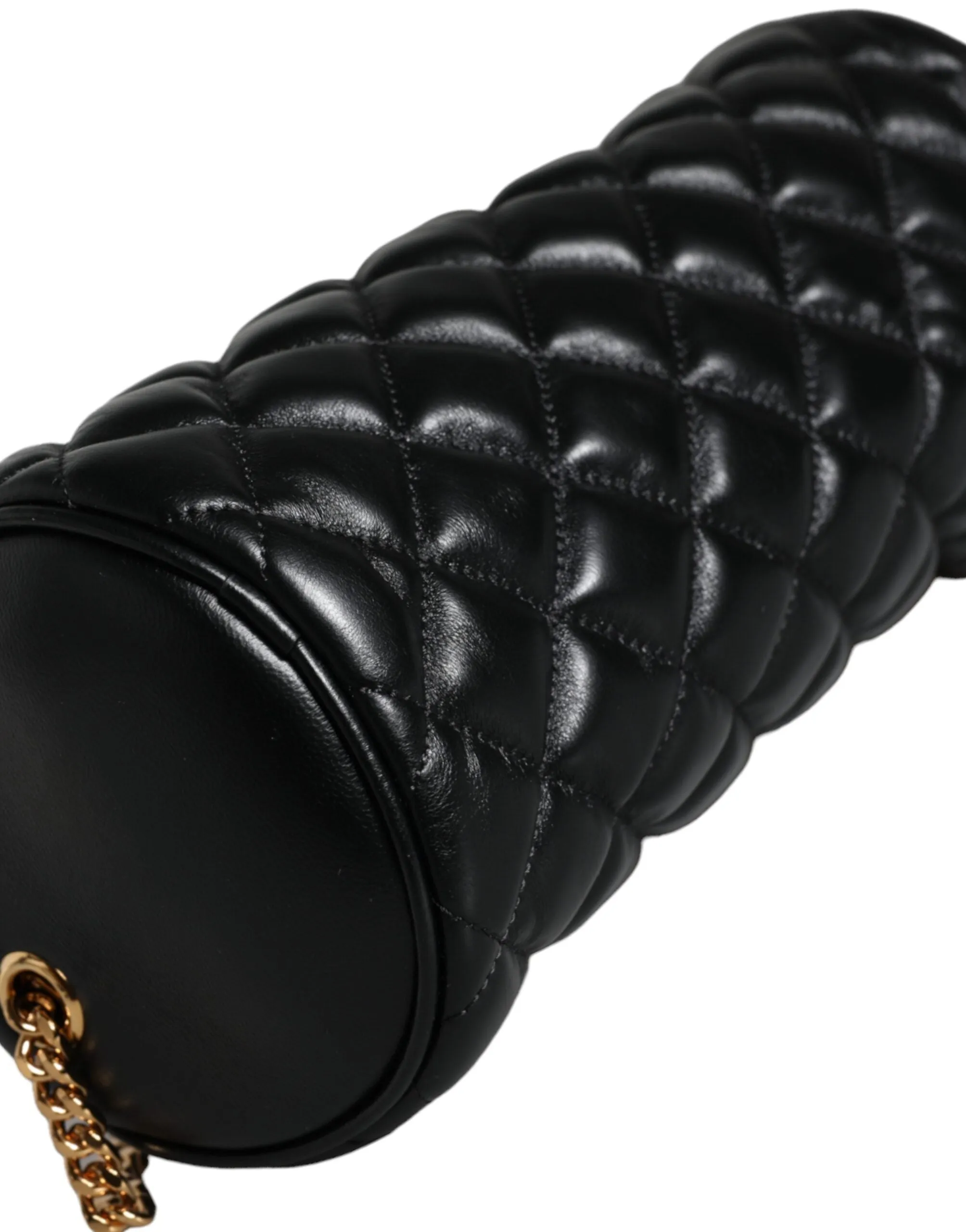 Black Mini Quilted Lambskin Leather Crossbody Sling Bag sold by Louxly product image thumbnail 4
