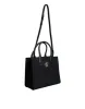 Black Top Handle Canvas Leather Logo Crossbody Tote Bag sold by Louxly