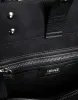 Black Top Handle Canvas Leather Logo Crossbody Tote Bag sold by Louxly
