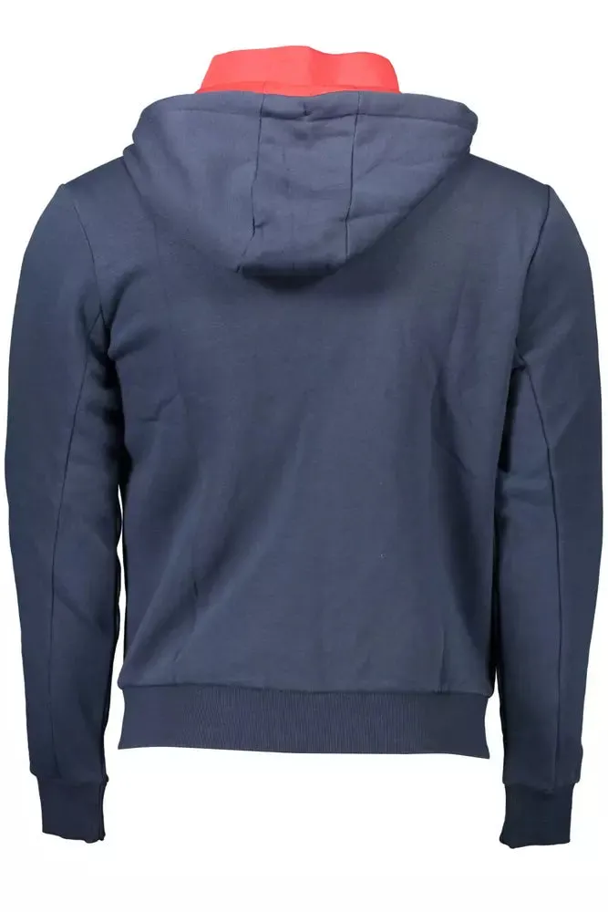 Chic Blue Hooded Zip Sweatshirt - Embroidered Detail sold by Louxly product image thumbnail 2