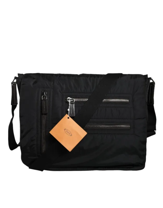 Black Canvas Pockets Crossbody Strap Shoulder Bag sold by Louxly