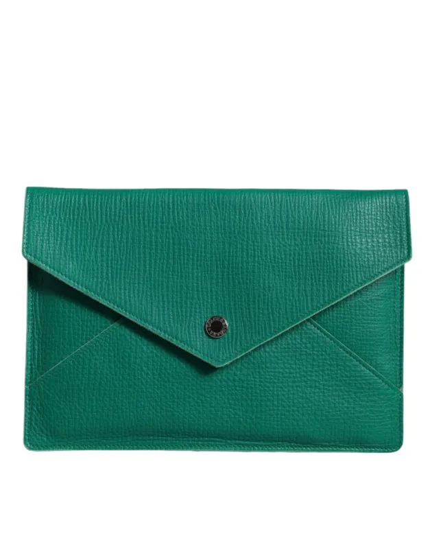 Green Leather Handbag Clutch Mini Purse Pouch Tablet Case sold by Louxly