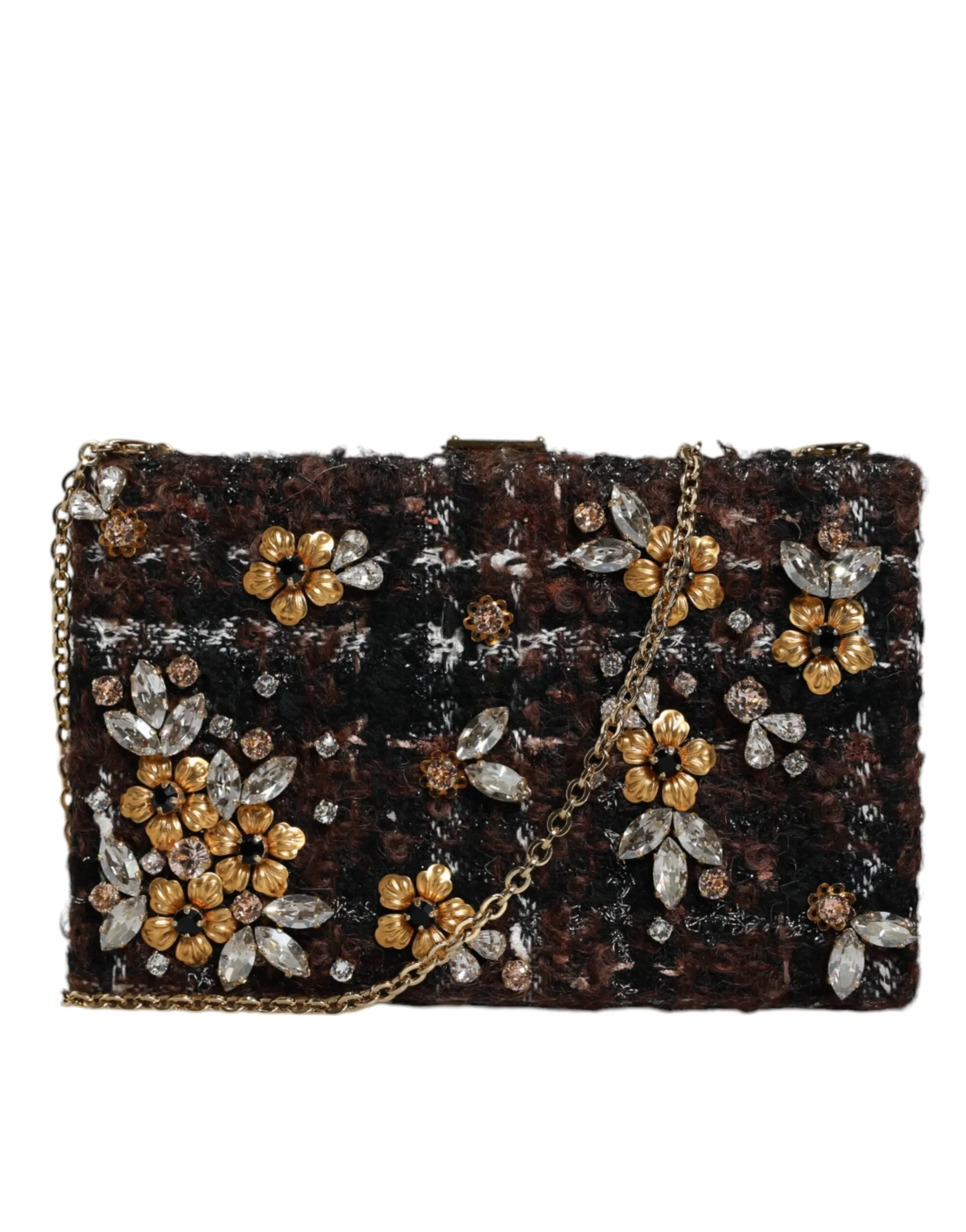 Multicolor Tweed Floral Clutch Evening Party Purse CrossBody Bag sold by Louxly