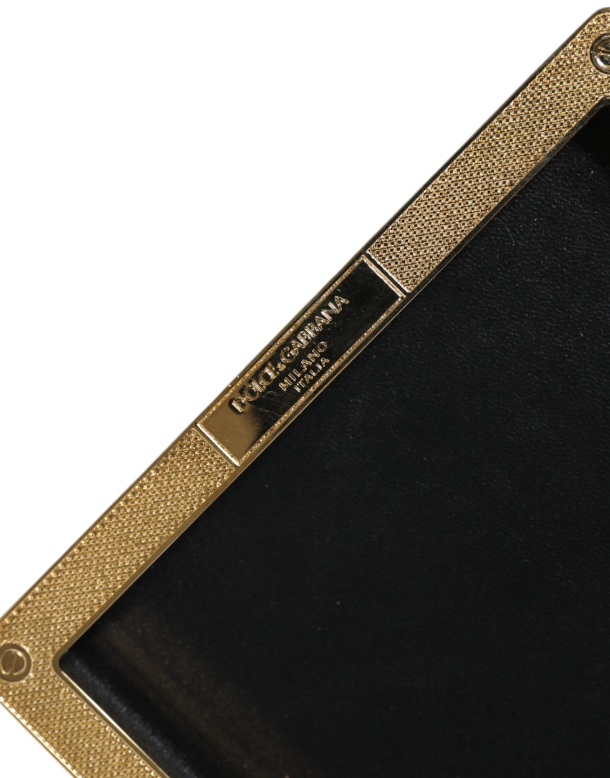 Black Leather Studs Gold Frame Clutch Evening Purse Bag sold by Louxly product image thumbnail 5