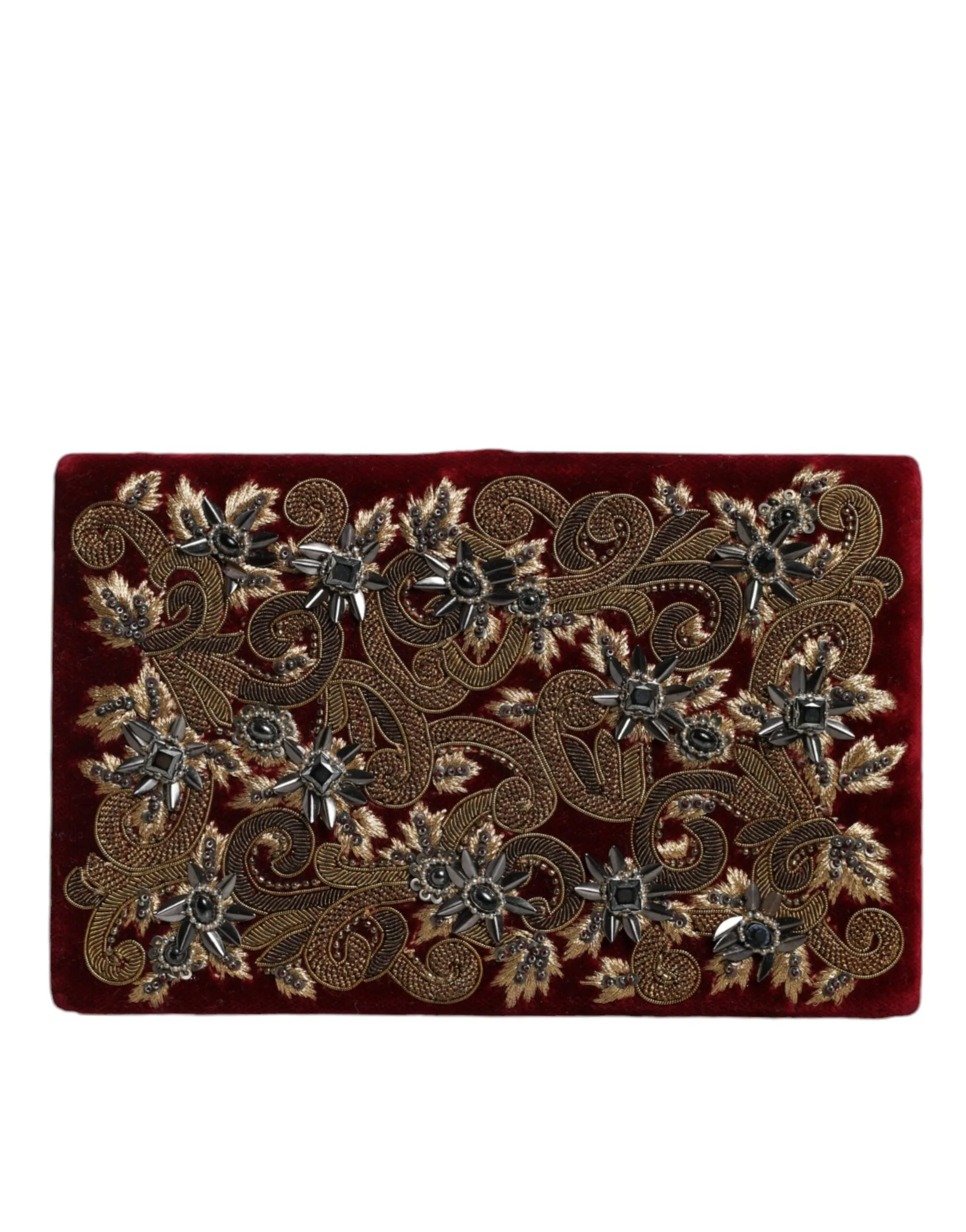 Red Velvet Gold Frame Clutch Evening Party Purse Bag sold by Louxly product image thumbnail 3
