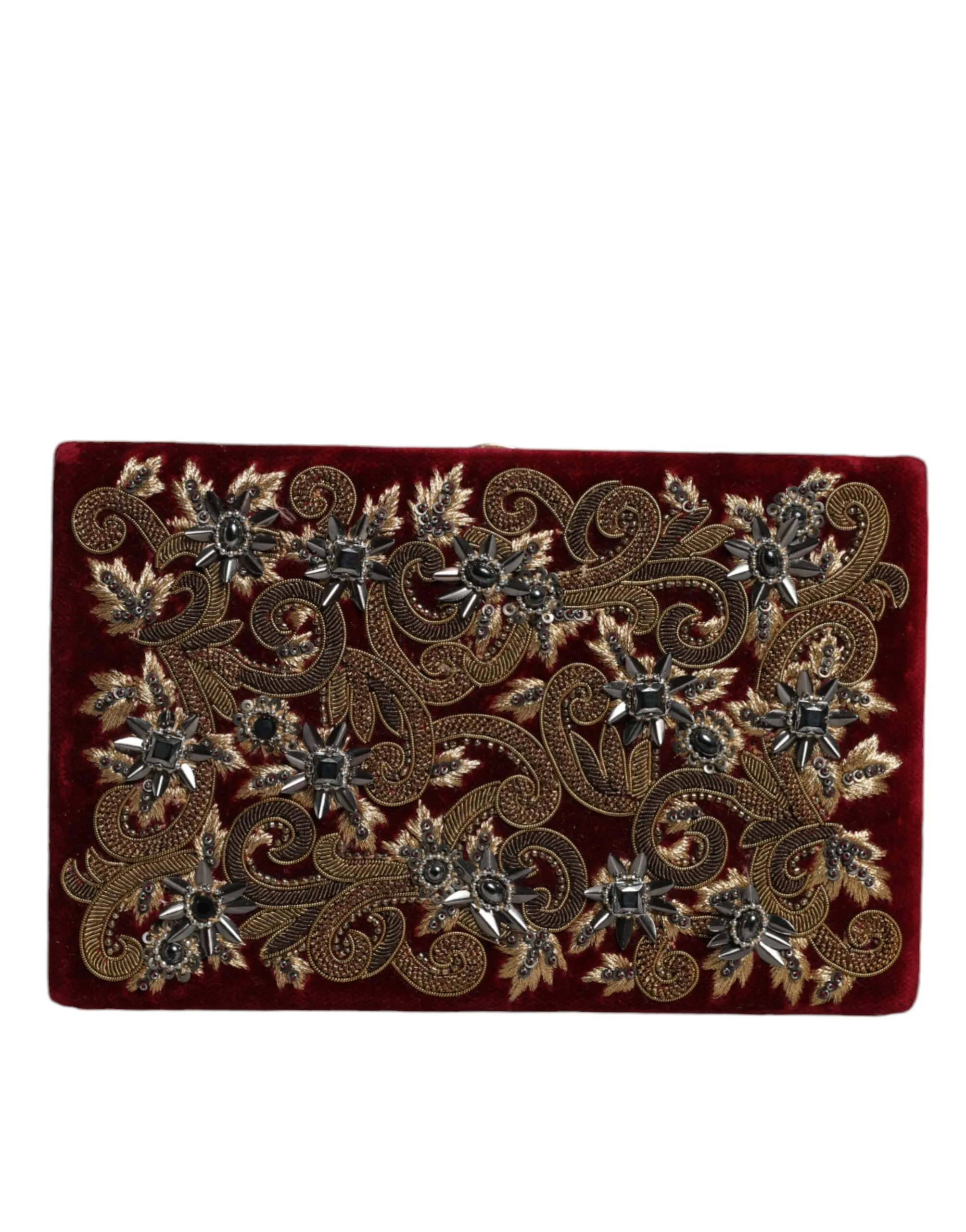 Red Velvet Gold Frame Clutch Evening Party Purse Bag sold by Louxly