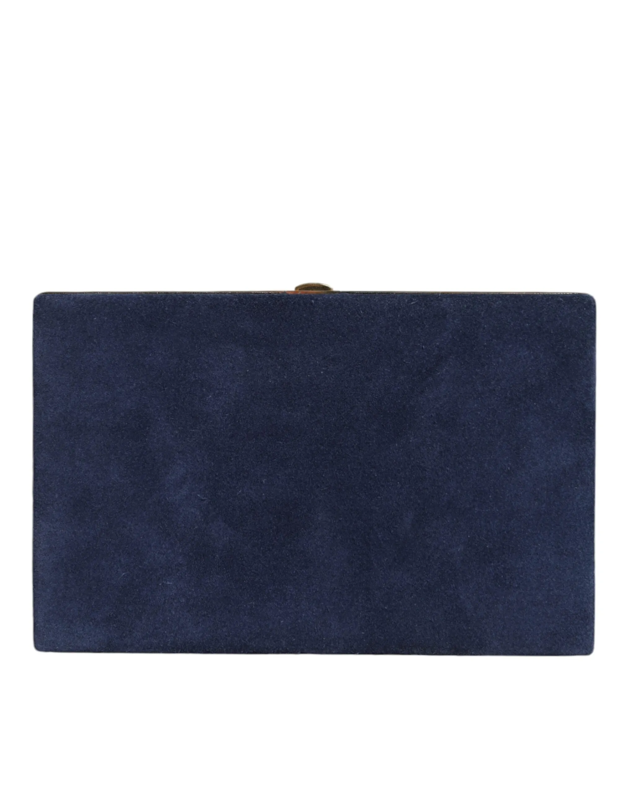 Blue Suede Gold Frame Clutch Evening Party Purse Bag sold by Louxly product image thumbnail 3