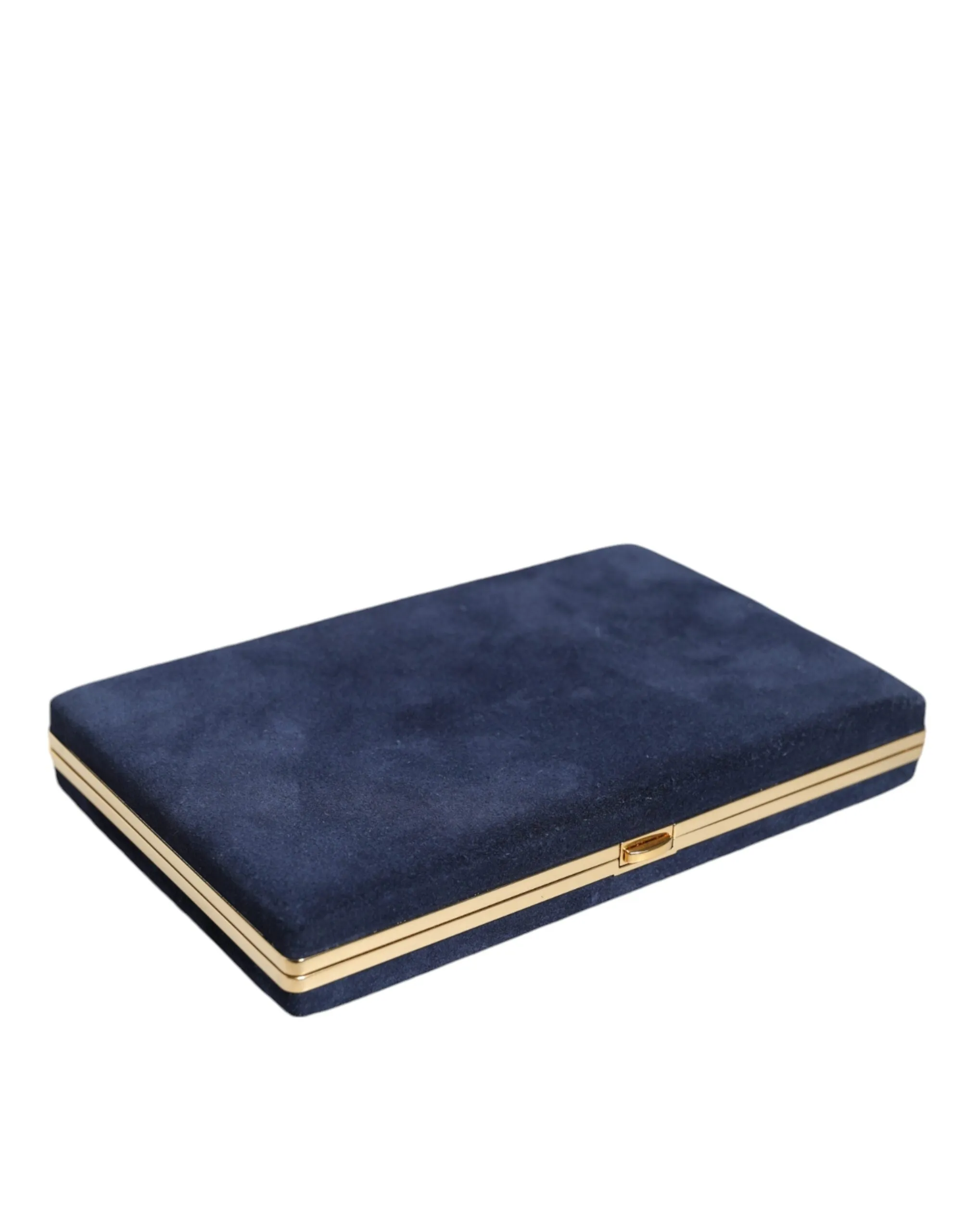 Blue Suede Gold Frame Clutch Evening Party Purse Bag sold by Louxly product image thumbnail 4