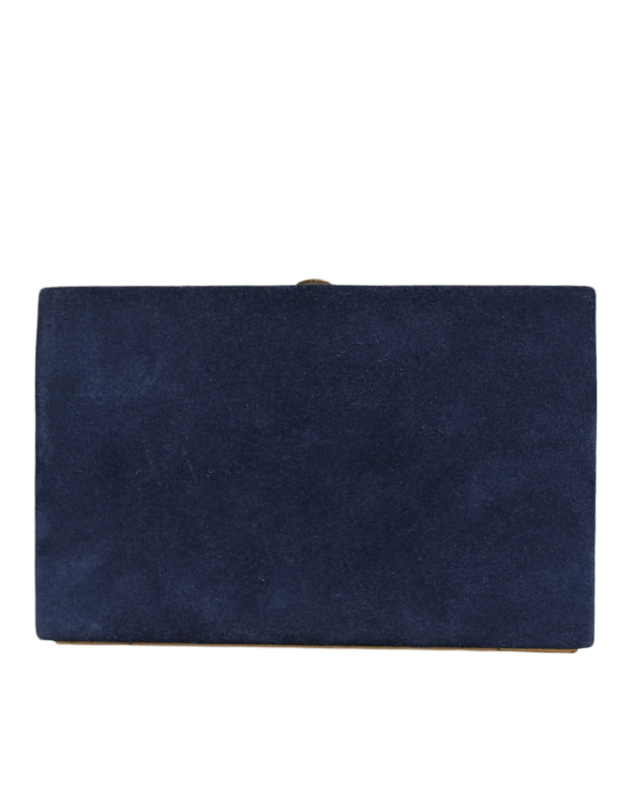 Blue Suede Gold Frame Clutch Evening Party Purse Bag sold by Louxly