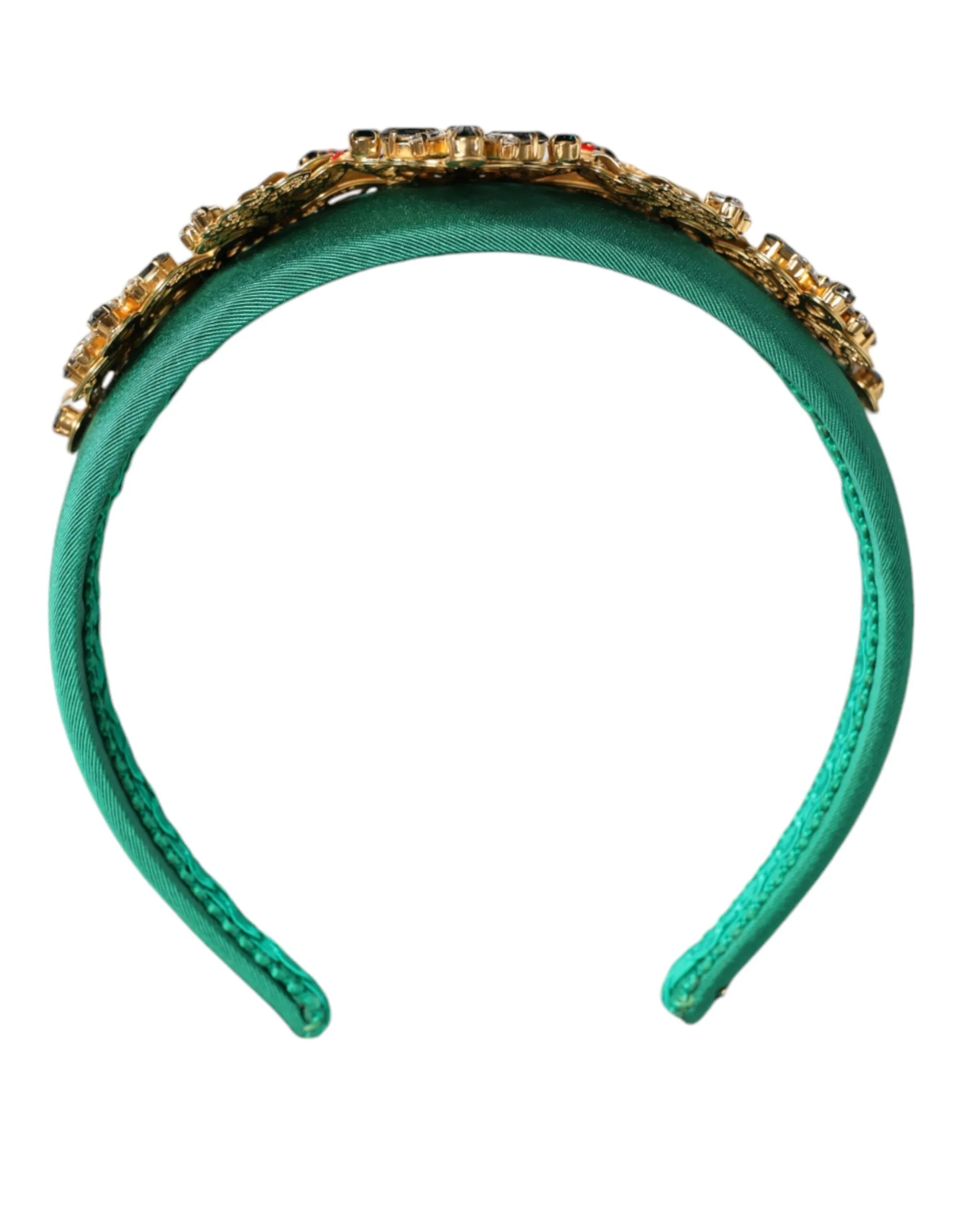 Green Silk Crystal Embellished Tiara Headband Crown Diadem sold by Louxly product image thumbnail 4