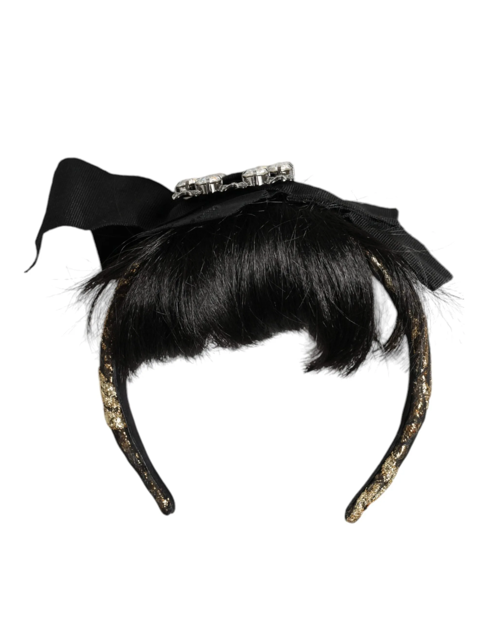 Black Hair Parrucchiera Crystal Headband Diadem sold by Louxly