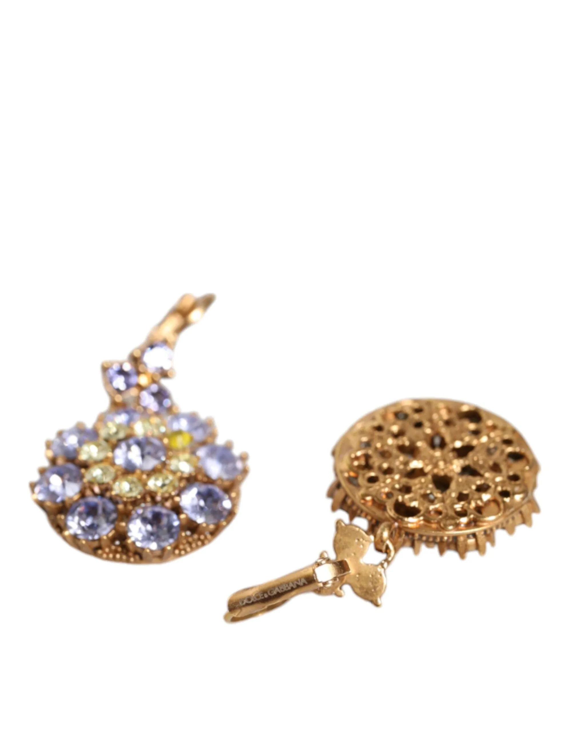 Gold Brass Crystal SICILY Clip Jewelry Dangling Earrings sold by Louxly product image thumbnail 5