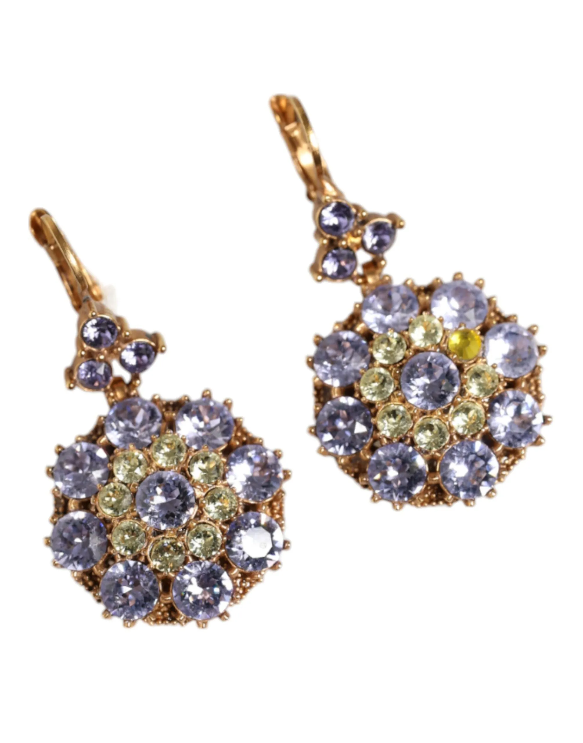 Gold Brass Crystal SICILY Clip Jewelry Dangling Earrings sold by Louxly product image thumbnail 2