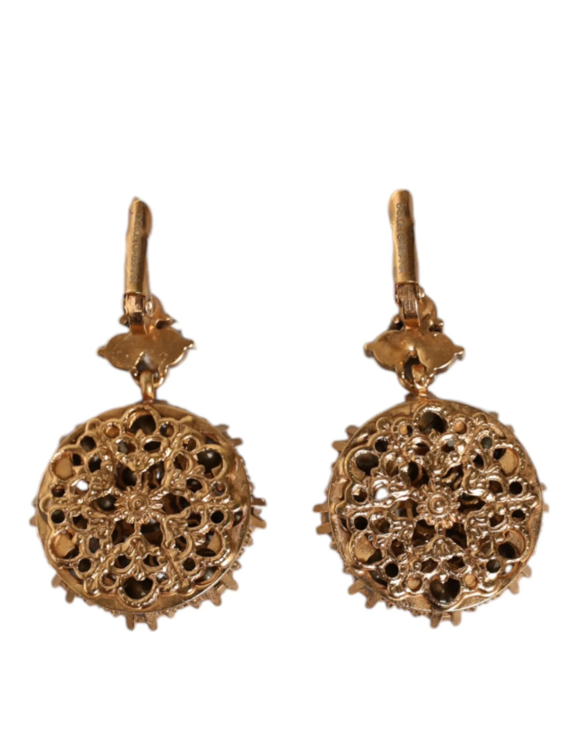 Gold Brass Crystal SICILY Clip Jewelry Dangling Earrings sold by Louxly product image thumbnail 3