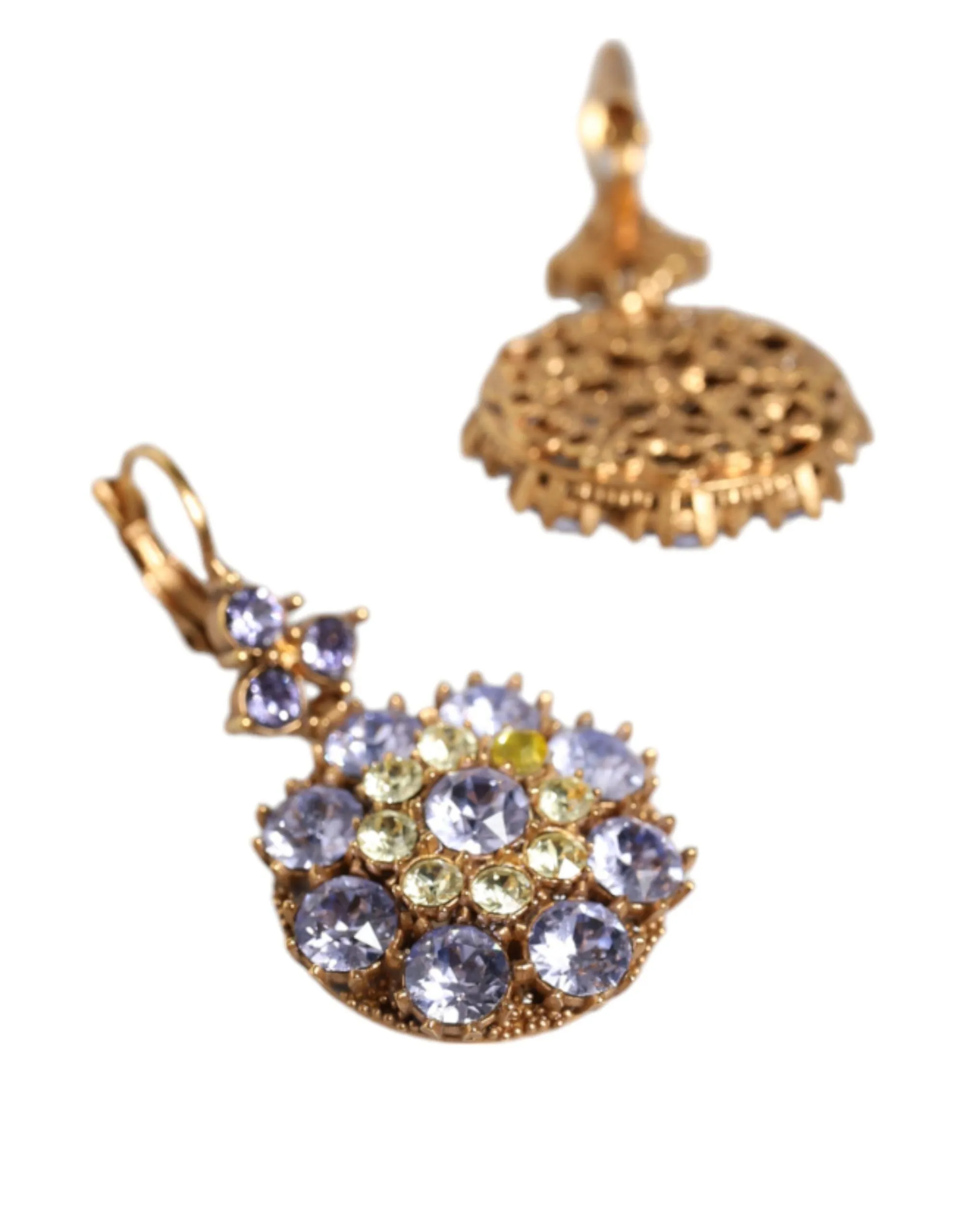 Gold Brass Crystal SICILY Clip Jewelry Dangling Earrings sold by Louxly product image thumbnail 4