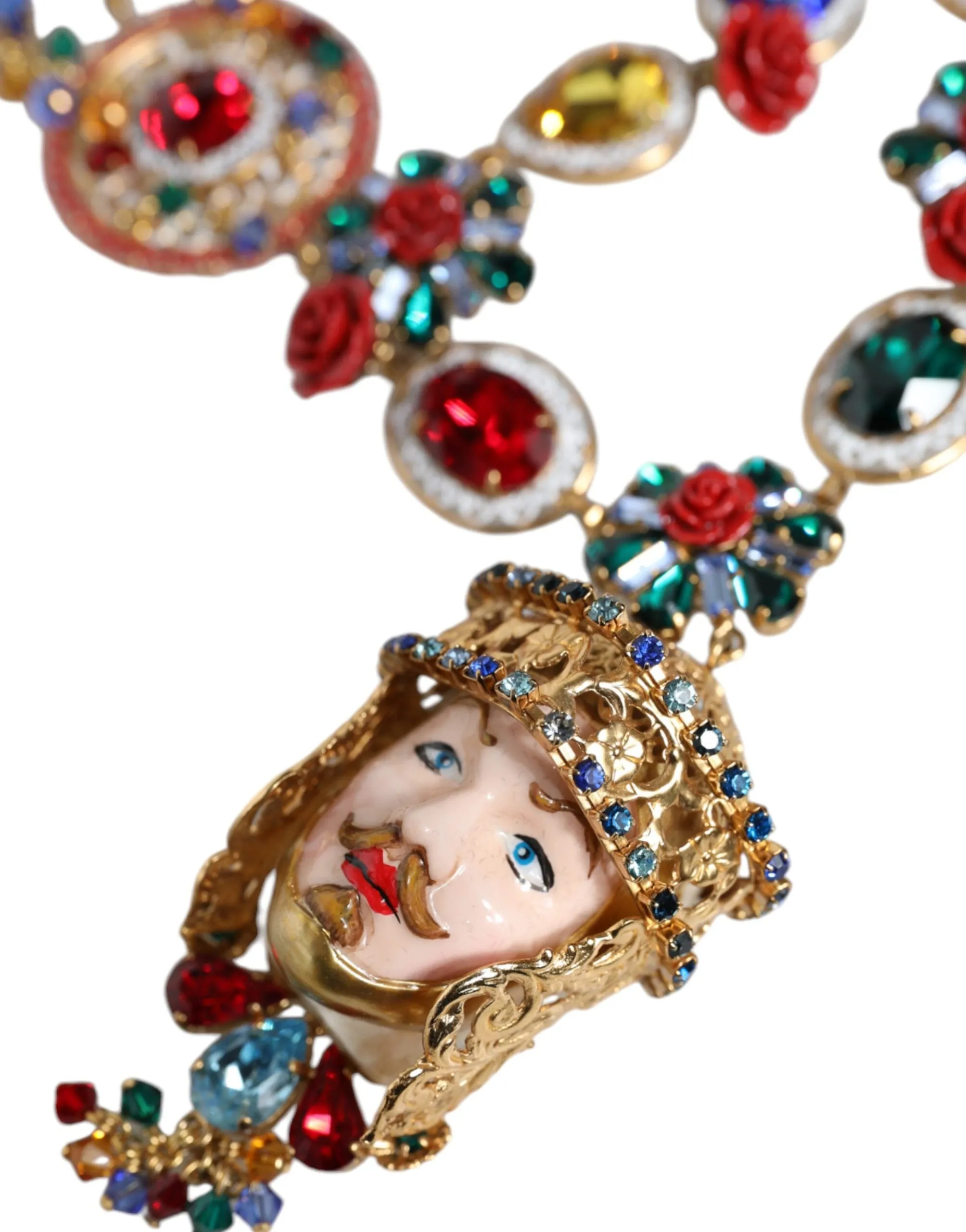 Gold Tone Brass Embellished Ball Chain Statement Necklace sold by Louxly product image thumbnail 4