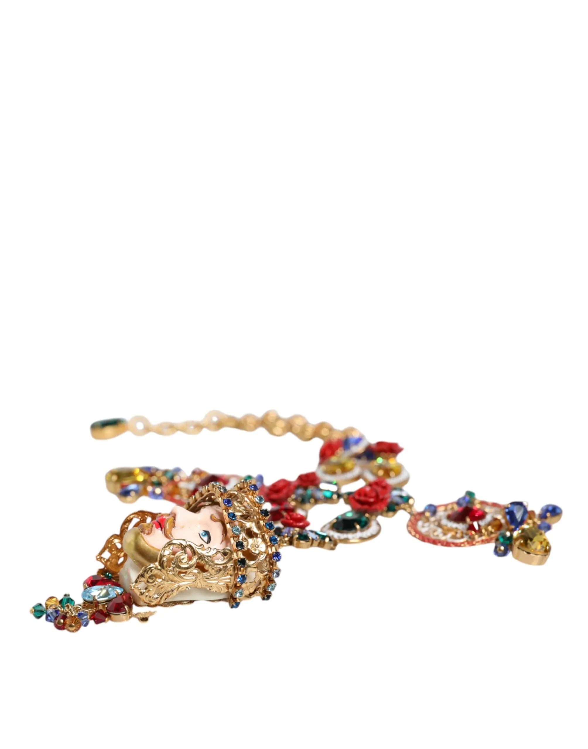 Gold Tone Brass Embellished Ball Chain Statement Necklace sold by Louxly product image thumbnail 5