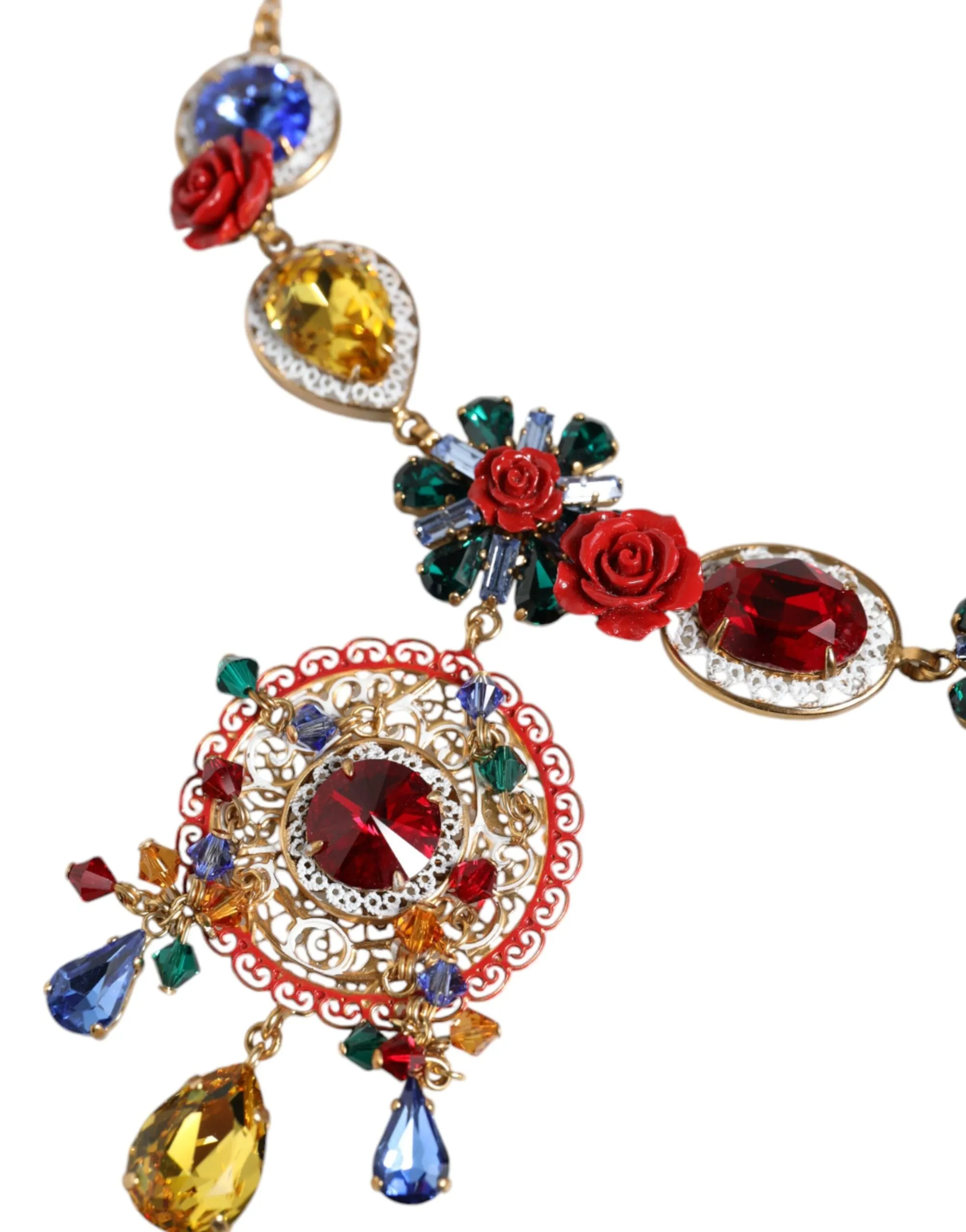 Gold Tone Brass Embellished Ball Chain Statement Necklace sold by Louxly product image thumbnail 2