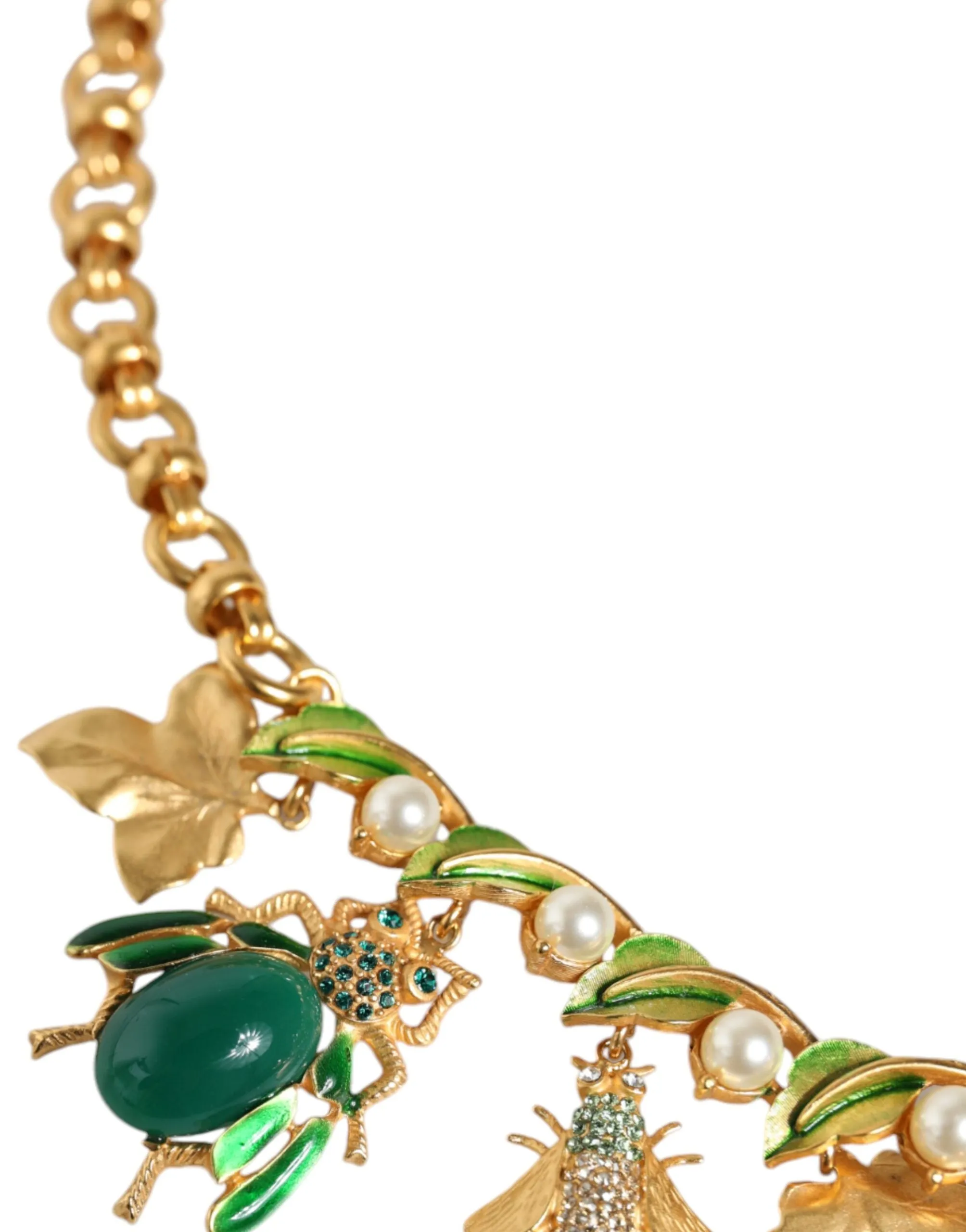 Gold Brass Crystal Bug Charm Pendant Statement Necklace sold by Louxly product image thumbnail 4