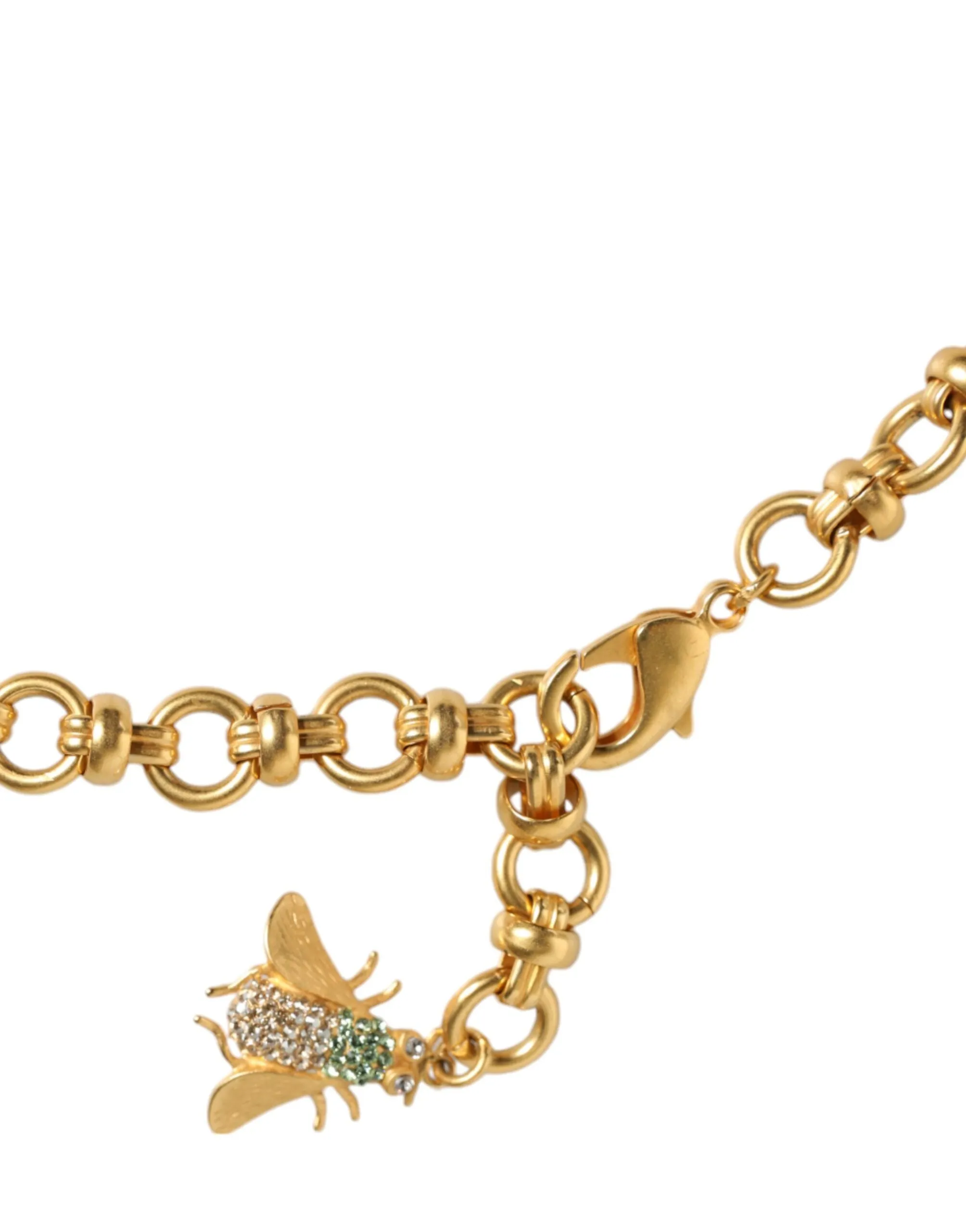 Gold Brass Crystal Bug Charm Pendant Statement Necklace sold by Louxly product image thumbnail 5