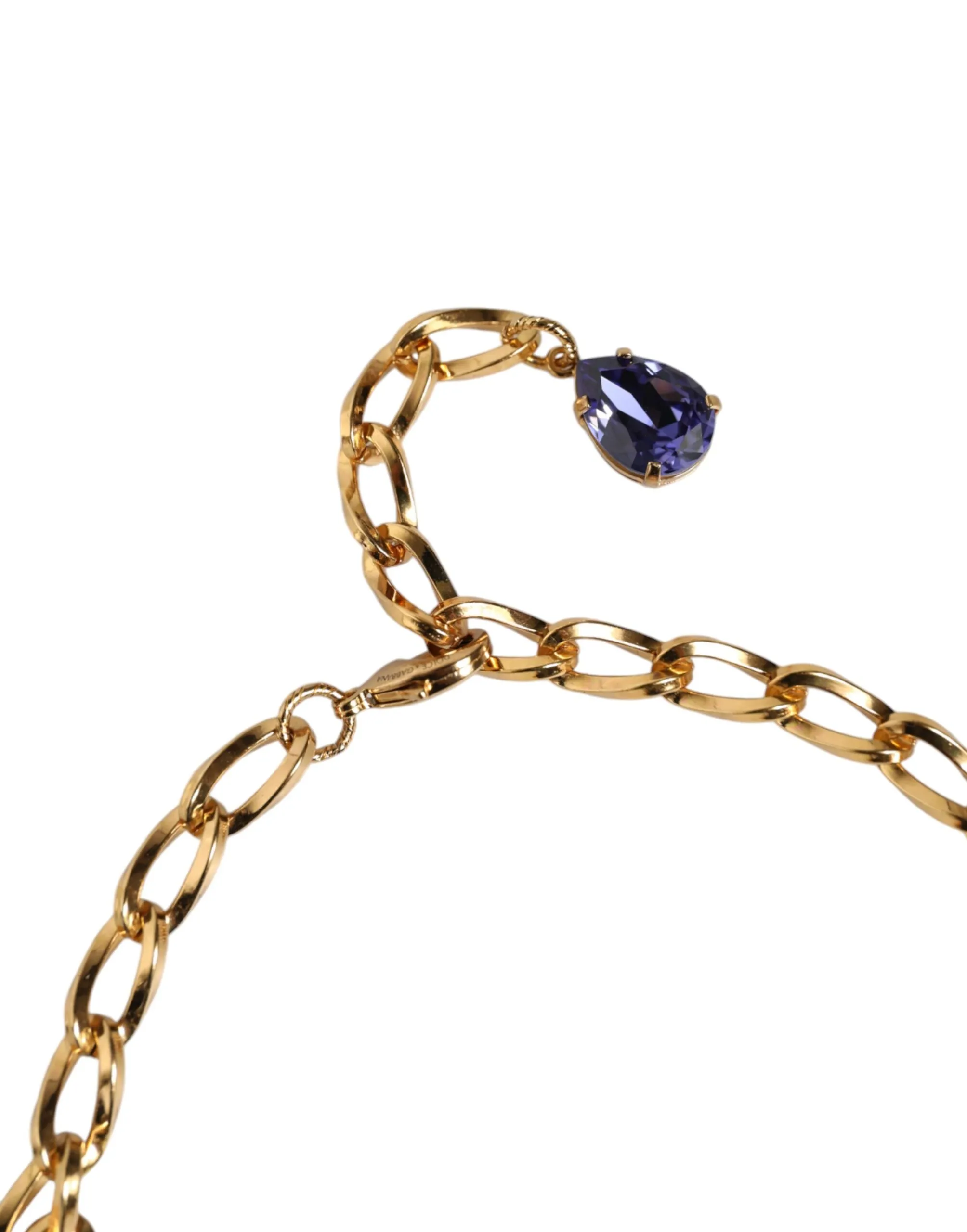 Gold Brass Crystal Purple Pink Pearl Pendants Necklace sold by Louxly product image thumbnail 3