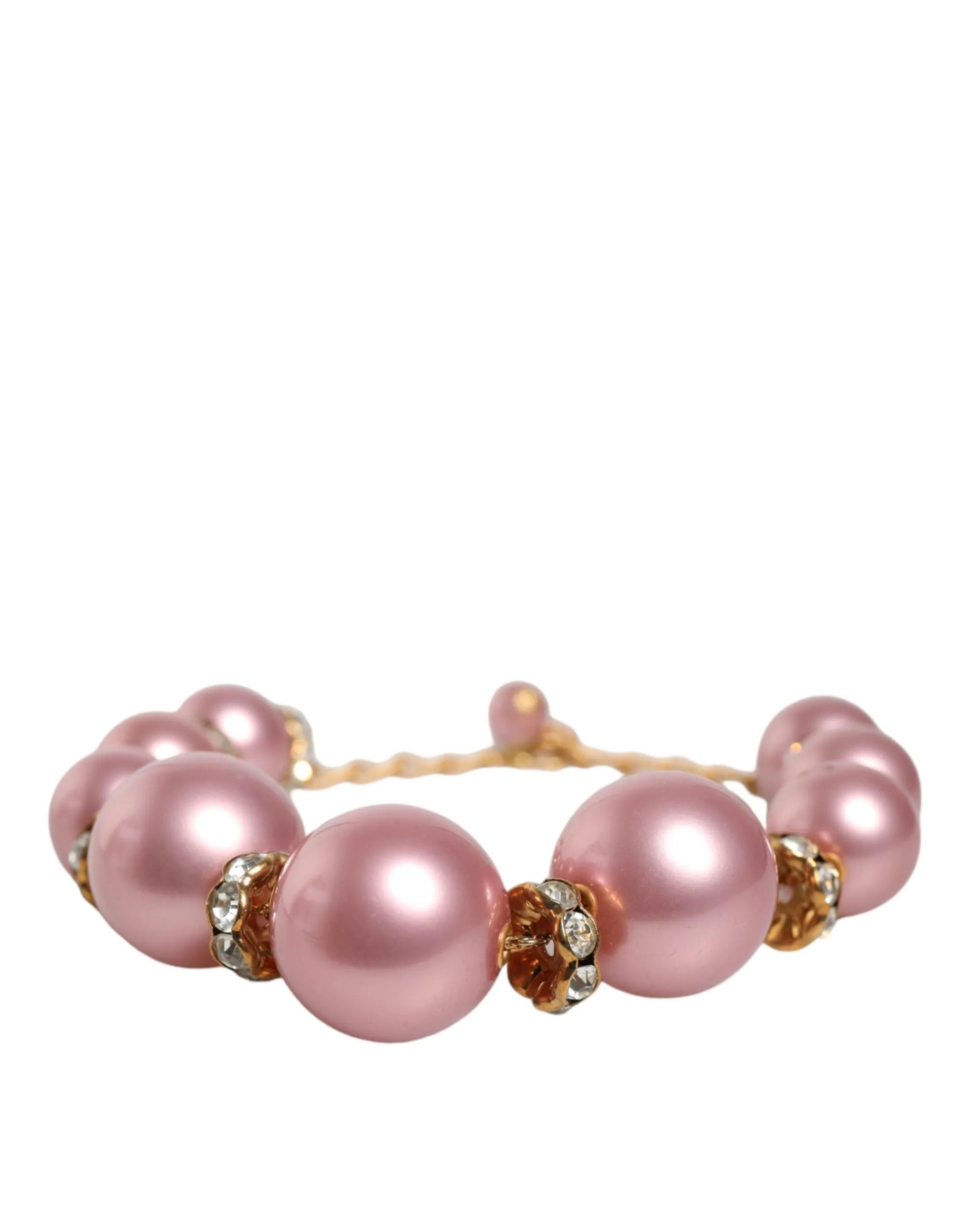 Pink Maxi Faux Pearl Beads Crystals Gold Chain Necklace sold by Louxly product image thumbnail 5