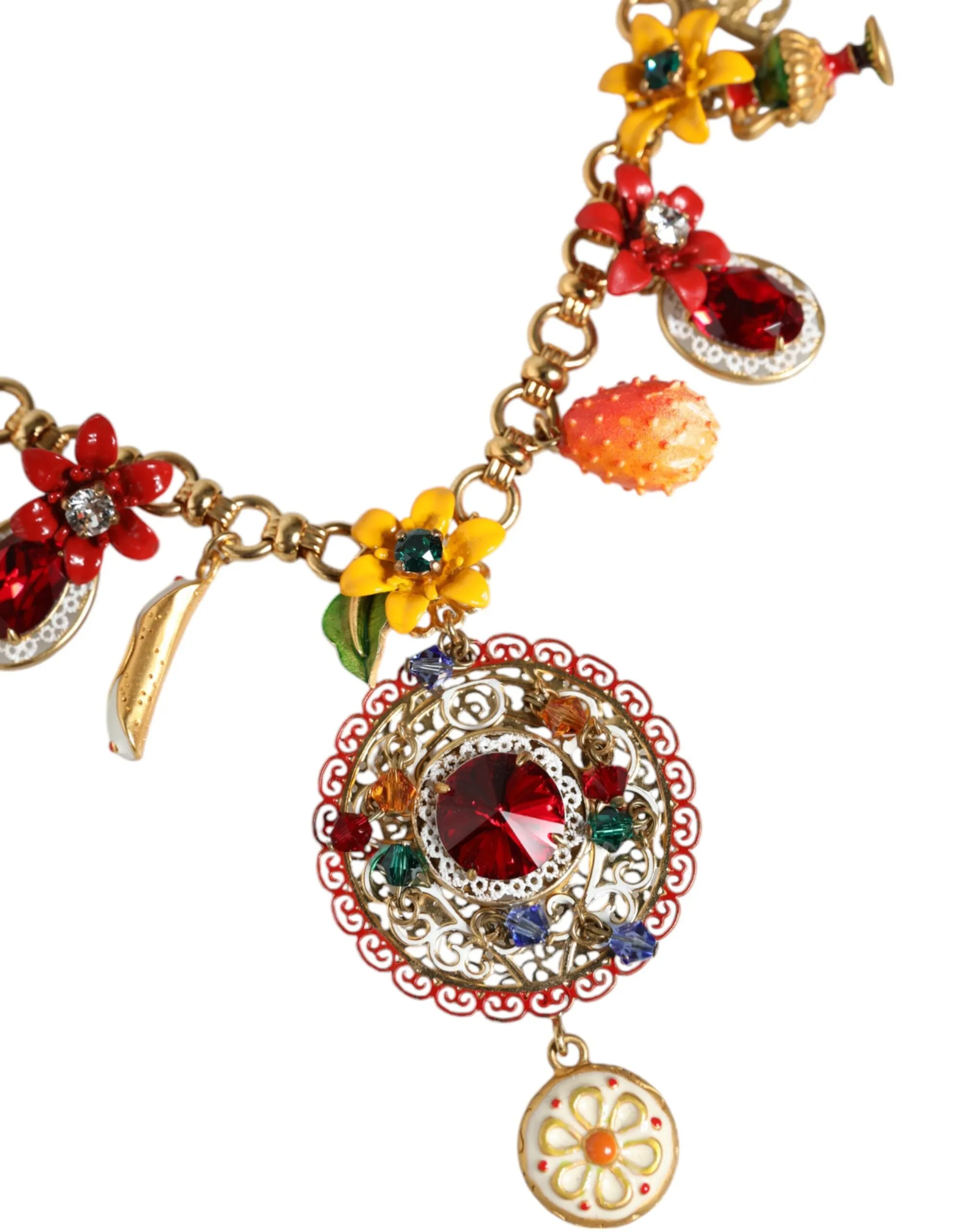 Gold Tone Brass Chain Embellished Statement Necklace sold by Louxly product image thumbnail 2