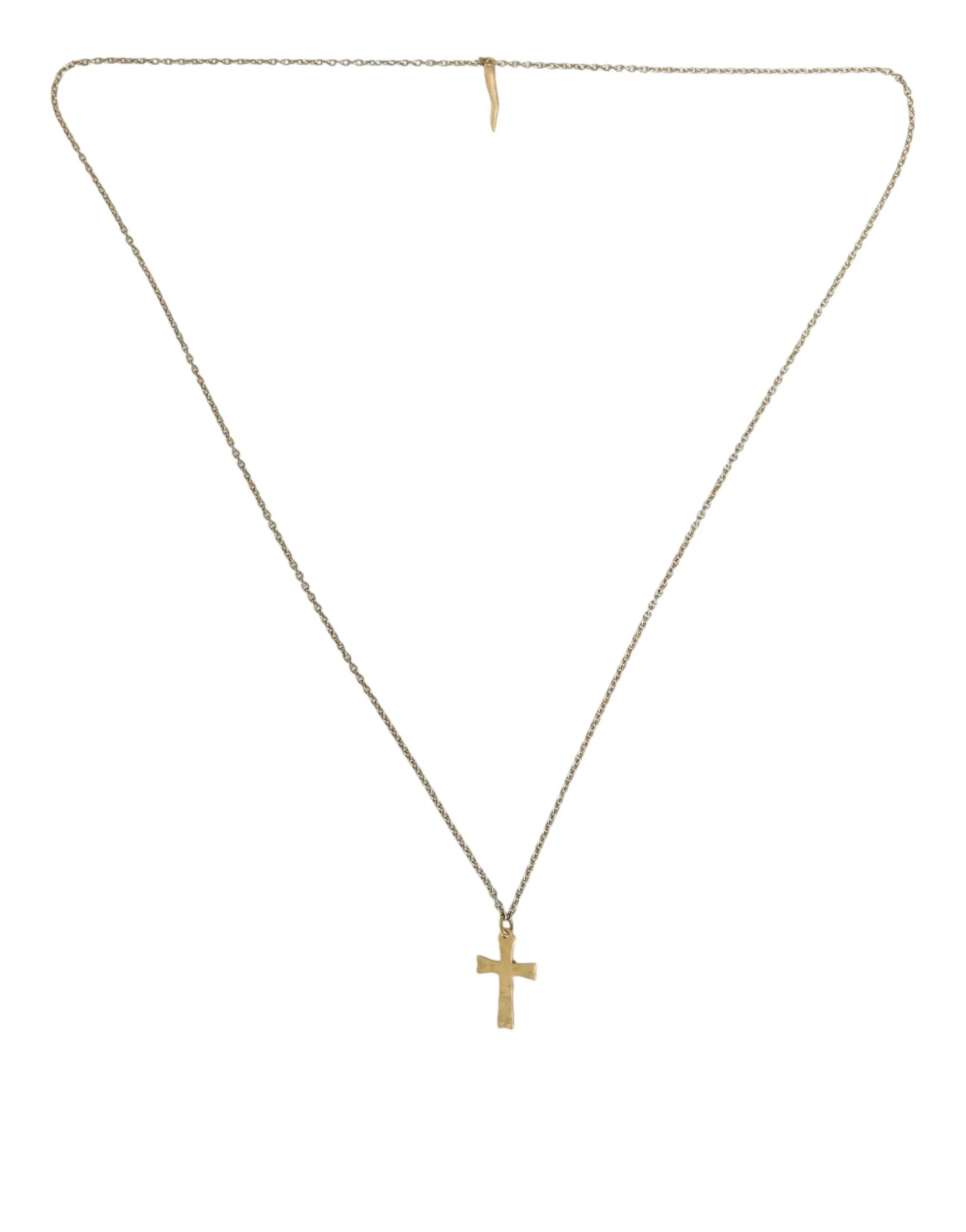 Gold Tone Brass Chain Cross Pendant Jewelry Necklace sold by Louxly product image thumbnail 4