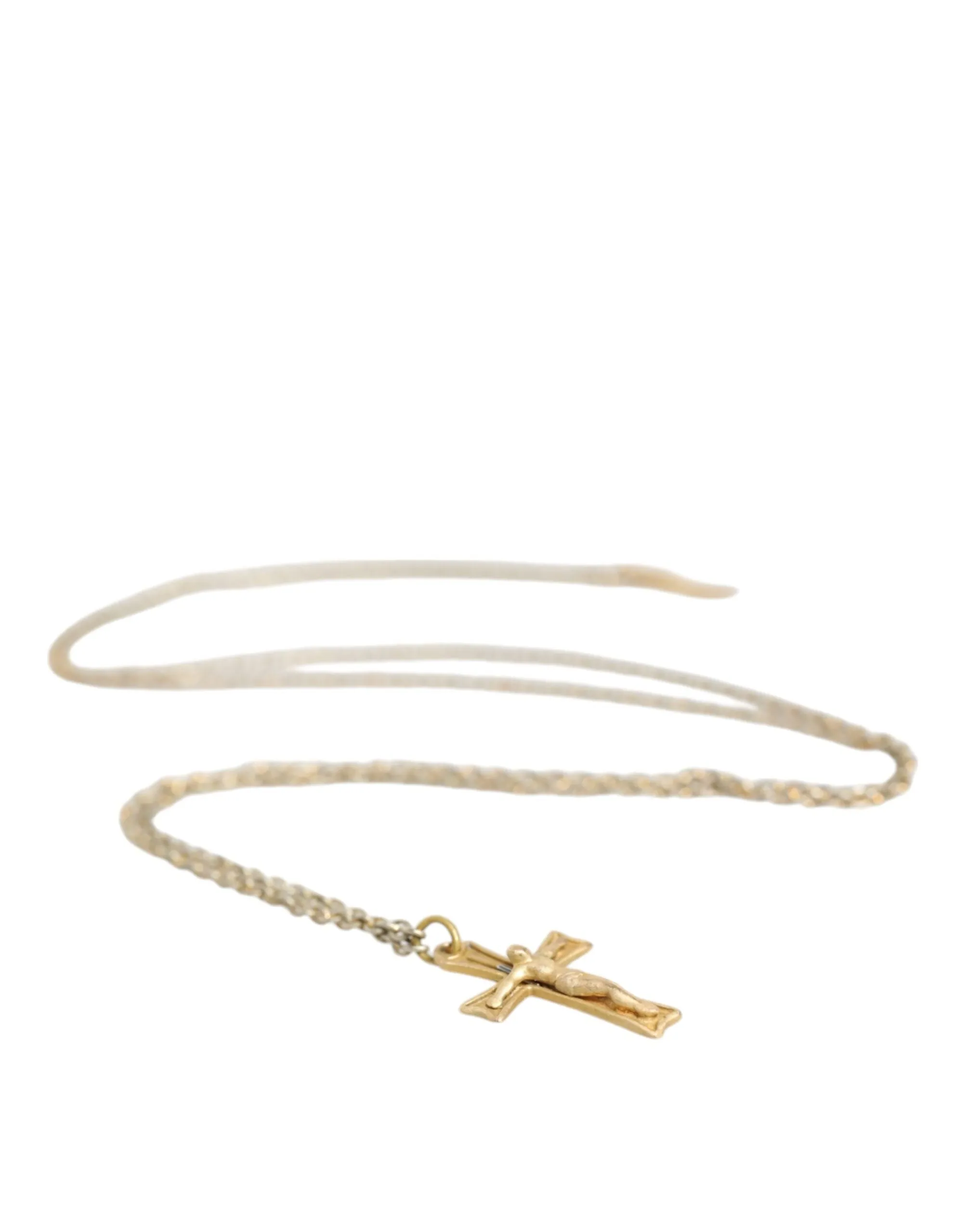 Gold Tone Brass Chain Cross Pendant Jewelry Necklace sold by Louxly product image thumbnail 5