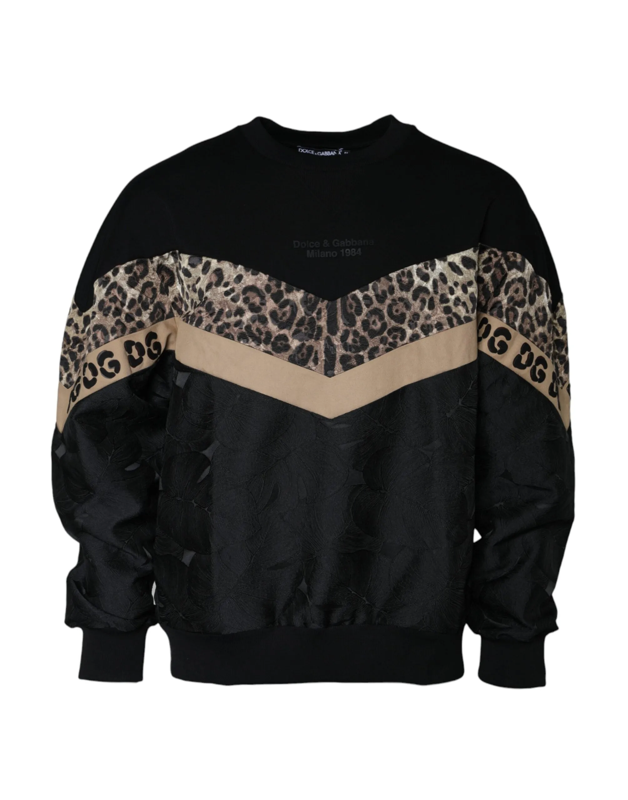 Black Leopard Crew Neck Sweatshirt Sweater sold by Louxly product image thumbnail 3
