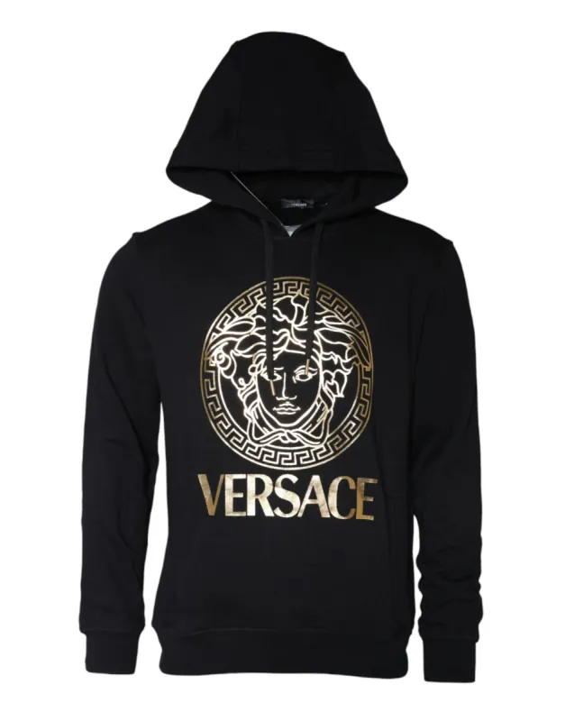 Black Medusa Print Cotton HoodiePullover Sweatshirt Sweater sold by Louxly