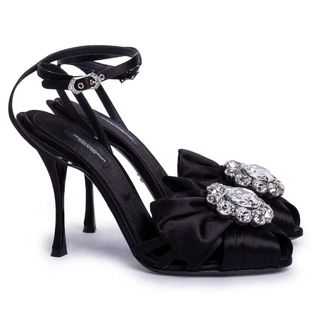 Black Leather Di Capra Sandal sold by Louxly