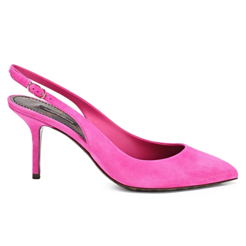 Fuchsia Leather Di Capra Pump sold by Louxly