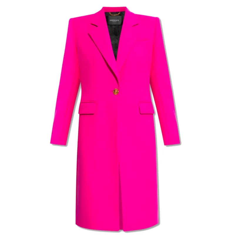 Fuchsia Viscose Jackets & Coat made by Versace