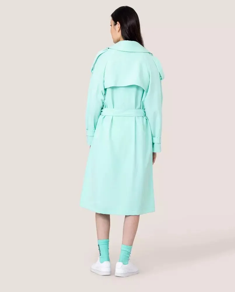 Elegant Light Blue Double-Breasted Trench Coat sold by Louxly product image thumbnail 5