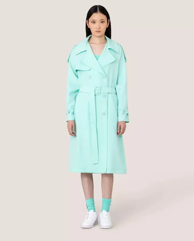 Elegant Light Blue Double-Breasted Trench Coat sold by Louxly product image thumbnail 3