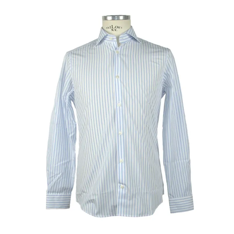 Elegant Light Blue Italian Cotton Shirt sold by Louxly