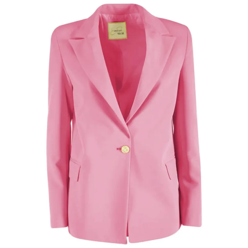 Pink Polyester Women Blazer sold by Louxly