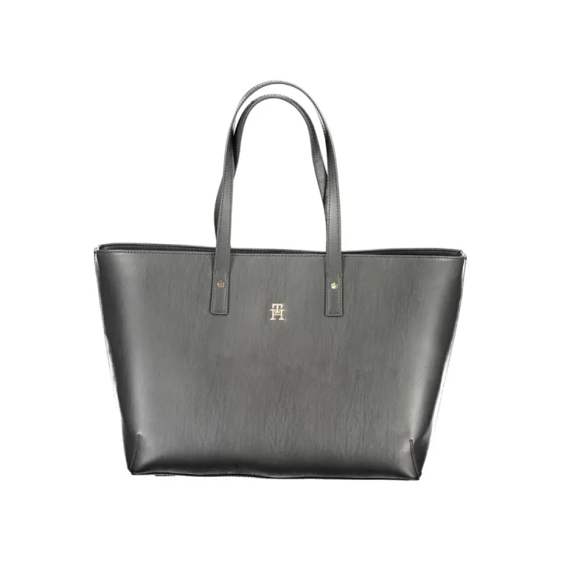 Black Polyethylene Women Handbag made by Tommy Hilfiger